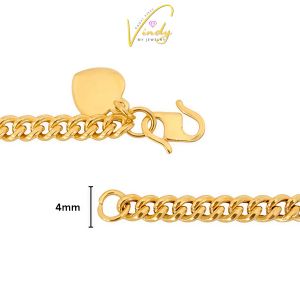 VINDYMY 916/22K Gold Bracelet | Rantai Tangan Emas 916 Gajah Licin Design