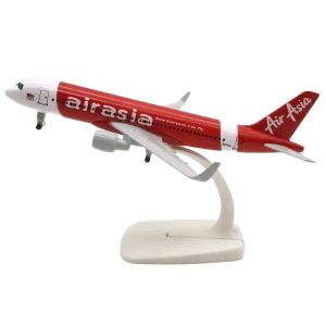 Air Asia A320 Diecast Model Airplane 19 cm with Landing Gears & Display Stand for Aviation Enthusiasts Collectibles