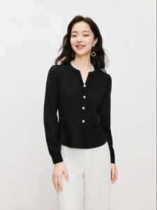 Koradior | Fine Wool Elegant V-Neck Sweater Top