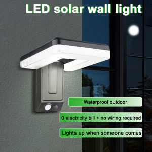 LED Solar Wall Lamp Intelligent Light Control Sensor Rechargeable Outdoor Waterproof Street Lamp Induction Soft Lighting For Courtyard Garden Door