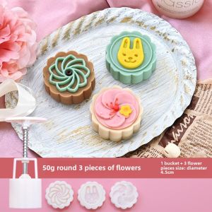Home Use Hand Press Style Mooncake Mold Baking Tools for Green Bean Cake Ice Skin Not Stick Kitchen Cooking Utensils