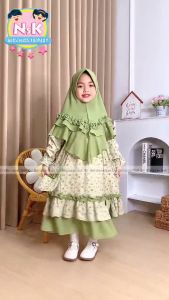 NEW FATIMAH SET (4-10 TH) DRESS HIJAB MIX TAS KECIL / DRESS ANAK PEREMPUAN