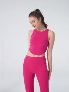 alo yoga ชุดโยคะ เสื้อออกกำลังกายแบบไม่มีแขน แบบเซ็กซี่ ไขว้หลัง แบบไม่มีคัพ สำหรับวิ่ง