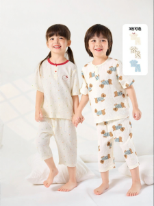 DUDUJIA | Bộ Đồ Ngủ Mùa Hè 100% Cotton Cho Trẻ Em