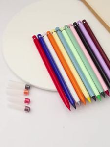 12Pcs Eternal Inkless Colored Pencils Set Never Need Sharpening 12 Vibrant Colors Reusable for Sketching Drawing School Supplies