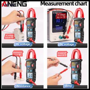 【Vktech】ANENG AT619 แคลมป์มิเตอร์กระแสไฟ การออกอากาศเสียงมัลติฟังก์ชั่แคลมป์มิเตอร์ 4000 นับระยะทางอัตโนมัติจอแสดงผล LCD สำหรับห้องปฏิบัติการ / โรงงาน / บ้าน【1-3 วันเสร็จสิ้น】