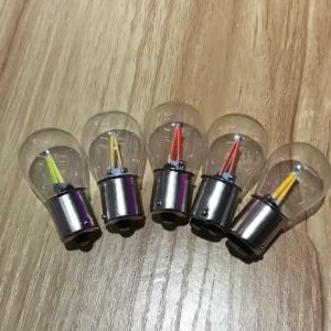 2Pcs P21W LED Bulb Car Signal Lamp 1156 BA15S 1157 BAY15D COB Filament Auto Brake Light Reverse Bulb Turning Light DC12V