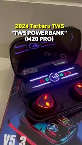New TWS Dan Powerbank 2 in 1 M20 Pro(M10pro Update) Headset Bluetooth V5.3 Nirkabel Earphone Gaming Powerbank 3800mAh Full Bass Di Telinga Hifi Mini Tahan Air Earbud Musik Olahraga Headphone Sentuh Cerdas 【Garansi 12 Bulan】