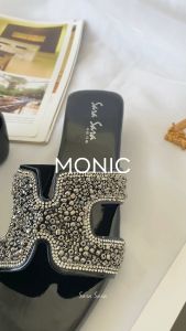 Sara Sara Monic Sandal Heels Wanita Elegan dengan Tali Mutiara dan Hak 4cm