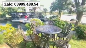 Bộ bàn ghế ban công ngoài trời Tròn Nhôm đúc Bàn ghế sân vườn ngoài trời Bàn ghế ngoài trời - BO37