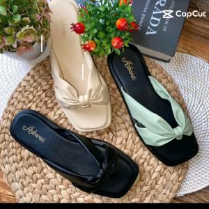 Sandal Wanita Korea Empuk Elegan Motif Pita Jepit Terbaru Kekinian Mdh 05