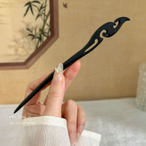 New Chinese Style Teak Wood Hairpin Womens High-End Ancient Style Hair Accessories Horse Face Skirt Wooden Hairpin Daily Headwear