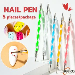 Seeko Precision Nail Design Tool: Spiral Rod Dotting Tool & 5 Pcs Nail Art Set