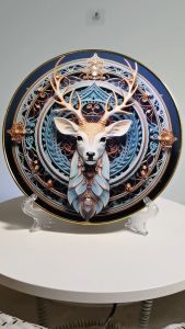 Circular elk circular table table porch ornaments European flower and bird painting decorative disc ornaments