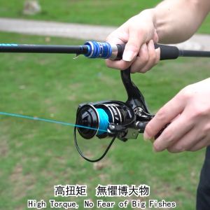 Gulungan Ikan Berkualitas: Alat Memancing Spinning Logam Gulungan Pancing 7000 Hitam