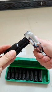 Kunci Sok Impact Full Set 10pcs 1/2 inch Mata shock impact Ukuran 8 10 12 13 14 15 17 19 21 24 mm