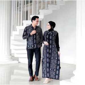 baju tenun couple dress marline abu silver outfit kondangan baju tenun kekinian