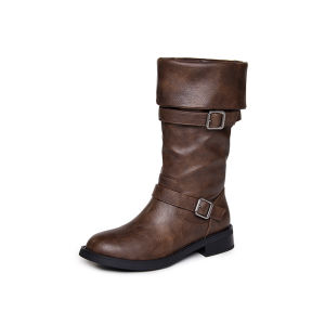 REEMOOR | Height-increasing Retro British Style Round Toe Thick Sole Boots