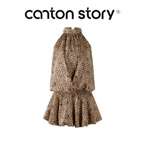 Cantonstory | Halter Strap Backless Slimming Summer Short Dress