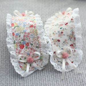 Pure Cotton Princess Style Baby Hat with Cartoon Pattern Casual Short Eaves Cotton Cap for Girls