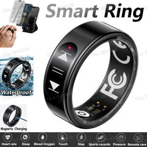 Swipe Fingertip Smart Ring Contorl Music Play Screen Ring Blutooth Heart Rate Monitor Health Sport SmartRing for Men Women IP68