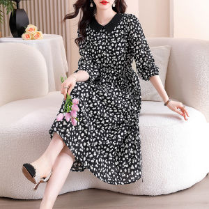 DAIXIANGFEIZI | Đầm Chiffon In Hoa Thời Trang Dài Tay
