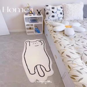 Nordic Simple Cartoon Cat Bed underneath Scratch Pad Carpet Childrens Room Home Use Bedroom Bedside Blanket Ins Style Polyester