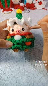 Heo cây thông Noel heo cây thông giáng sinh 9cm | Froid handmade