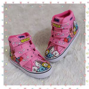 sepatu anak karakter bts / sepatu custom / free cetak nama dan foto
