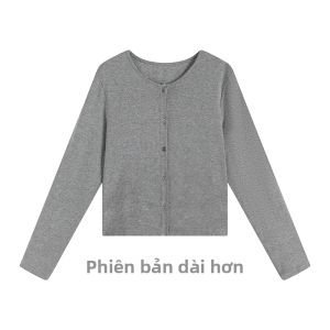 Áo Khoác Cardigan Xám Brussels Dáng Slimming Đa Năng Cho Người Plus Size