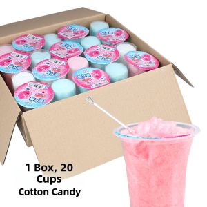 Simi 20 Cups Full Box Old-Fashioned Brushed Cotton Candy Casual Food Snack Childhood Memories Post-s Nostalgic Snack
