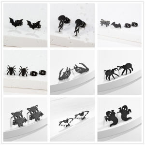 Horror Vampire Bat Animal Gothic Halloween Earrings For Women Black Color Stainless Steel Tragus Piercing Earring