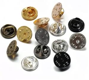 50pcs Metal Pin Backs Brooch Squeeze Badge Pin Cap Butterfly  Clutch Clasp Replacement