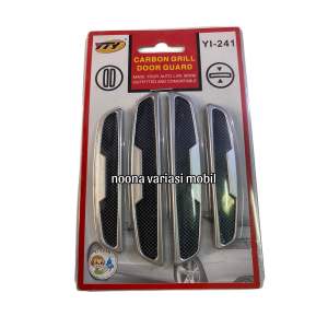Doorguard Carbon lis silver penahan pintu mobil 4pcs bahan plastik