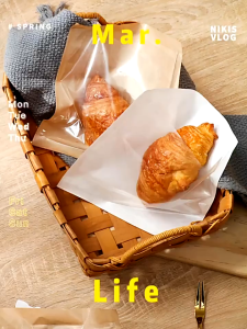 Half Film Bread Bag With Window Kraft Food Packaging Pouch Greaseproof Paper Bag Donut Pastry Bag
