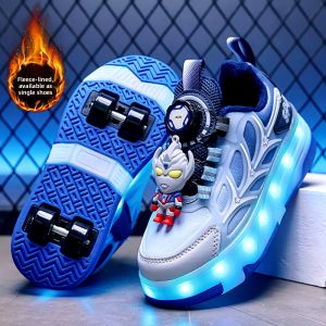 Children Boys Winter Thermal Insulation Rolling Shoes