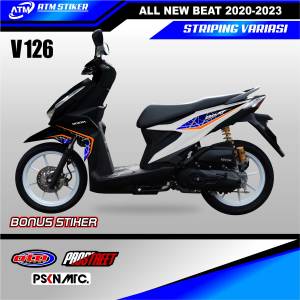 Stiker Striping Variasi Honda All New Beat Deluxe Tahun 2020-2023