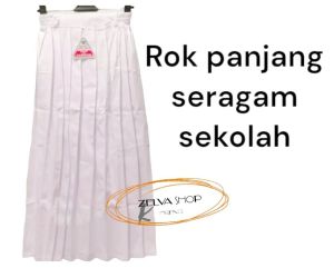 Rok panjang putih seragam sekolah SD MI usia 6-12 tahun rok panjang seragam sekolah size 3-12