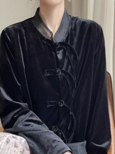 Retro Chinese Style Knitted Open Cardigan Womens Fashionable National Style Top 2025 Trendy Anti-Aging Outerwear