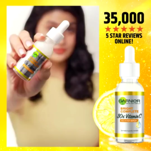 GARNIER Light Complete Vitamin C Booster Serum 30ml|Lightweight texture|Fades dark spots and acne marks. Suitable for all skin types.