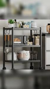 Mobile Microwave Rack Multi-level Storage Stand No Drilling 1