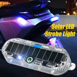 [Woken] 4 chiếc đèn đèn nhấp nháy xe máy không sạc năng lượng mặt trời đèn LED màu thở đèn RGB đèn sau an toàn chống va chạm ban đêm đèn cảnh báo keo dán di động lắp đặt xe ô tô xe tải thông dụng đèn nhấp nháy chống nước