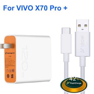 Original VIVO X70 PRO PLUS 120W Ultra Fast Flash Charger With 1.5M Fast Flash Charging USB-C Data Cable For Vivo X70 PRO +