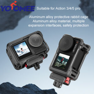 Yoomee 1 cái thích hợp cho DJI Action 4/3/5 Pro bảo vệ bằng kim loại khung máy ảnh thể thao Phụ kiện kéo dài