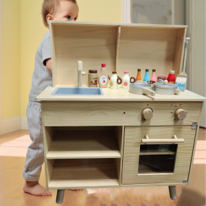 Đồ Chơi Bếp Nước Ngoài Trời Cho Trẻ Em Kèm Hộp Cát Tương Tác Phát Triển