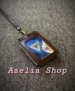 Lanyard-Dompet Kartu Id Card Holder Kulit-Name tag Tali