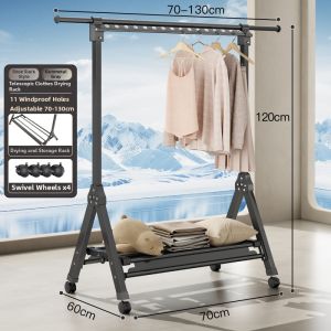 YIXUAN | Folding Extendable Indoor Balcony Outdoor Drying Rack Clothes Hanger