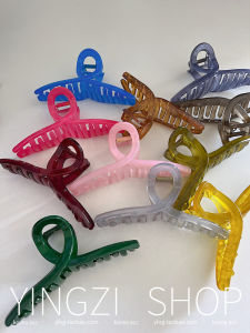 Large Size Shark Hair Clip Colorful Crossed Hair Grips for Bun Hairstyling Hair Accessories Korean Style Fresh Outlined