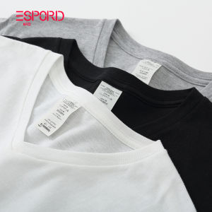 Áo Thun Nam Cổ Chữ V Tay Ngắn Màu Trơn Mùa Hè Thường Ngày Dáng Rộng Thoải Mái Chất Liệu Cotton Nguyên Chất Spordela