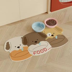 VIKAMA Simple and Cute Dog Food Mat Pet Food Mat Leak-proof Diatomite Mud Leak-proof Absorbent Easy to Maintain